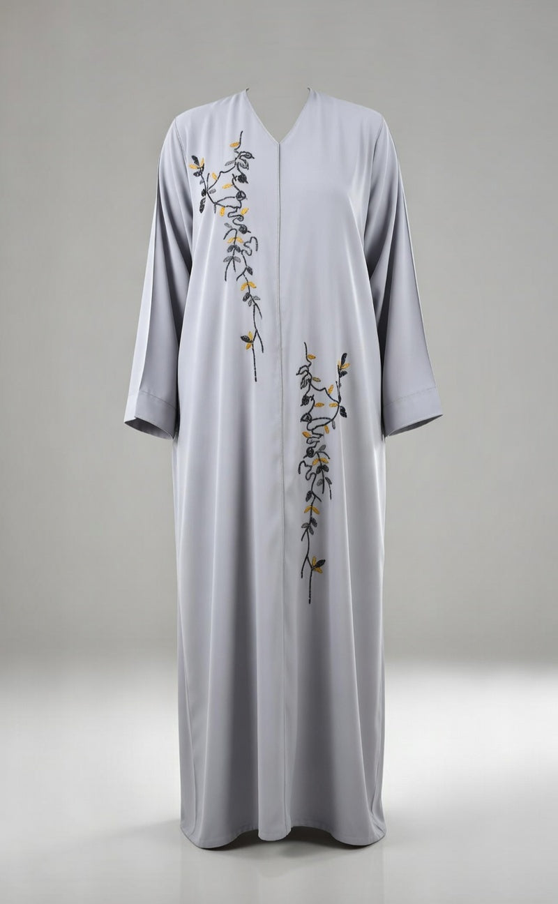 Abbaya - Gris Perle Broderie Liane
