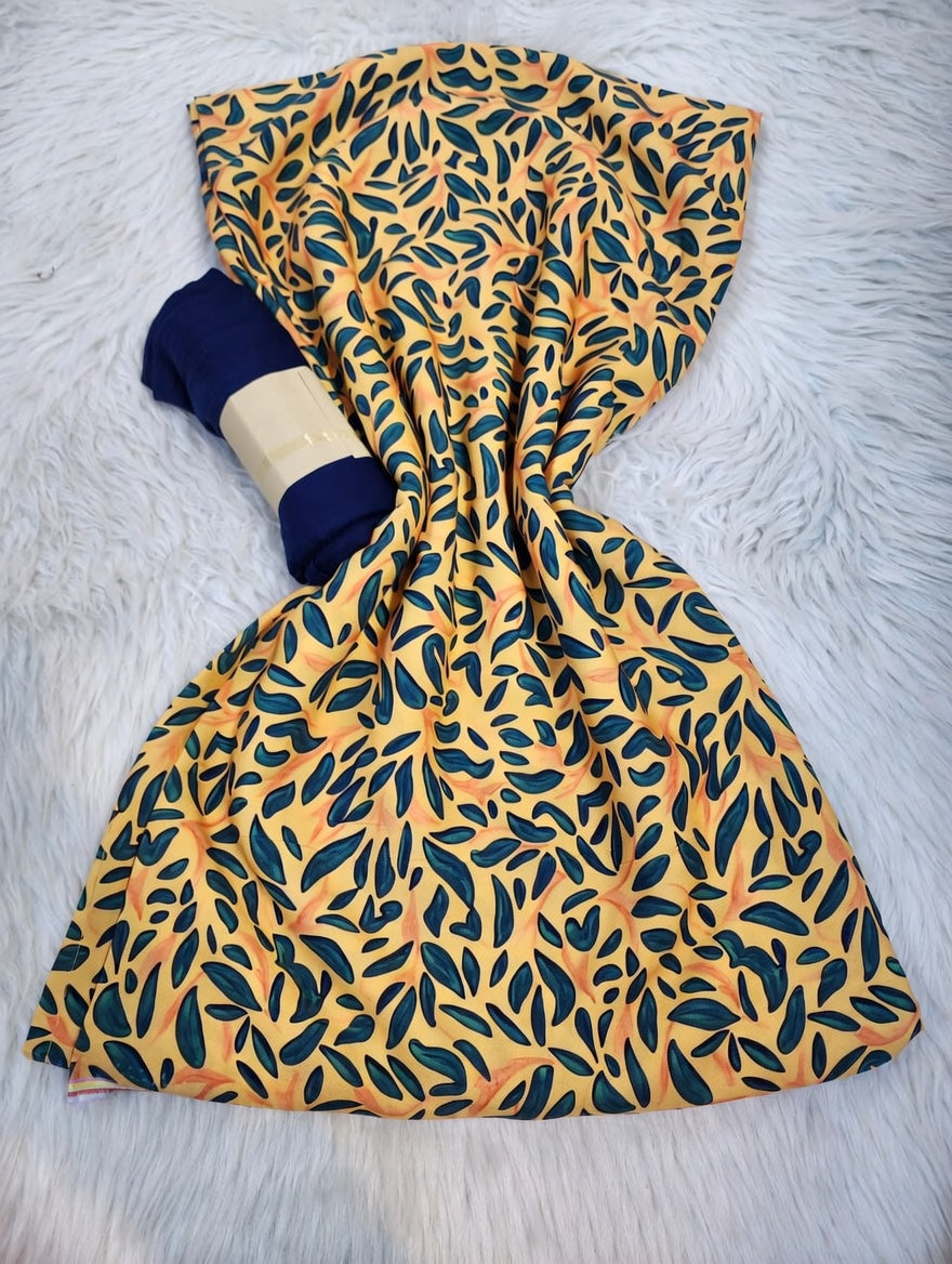 Tissus 2 pièces Luxe Feuilles - Jaune & Bleu