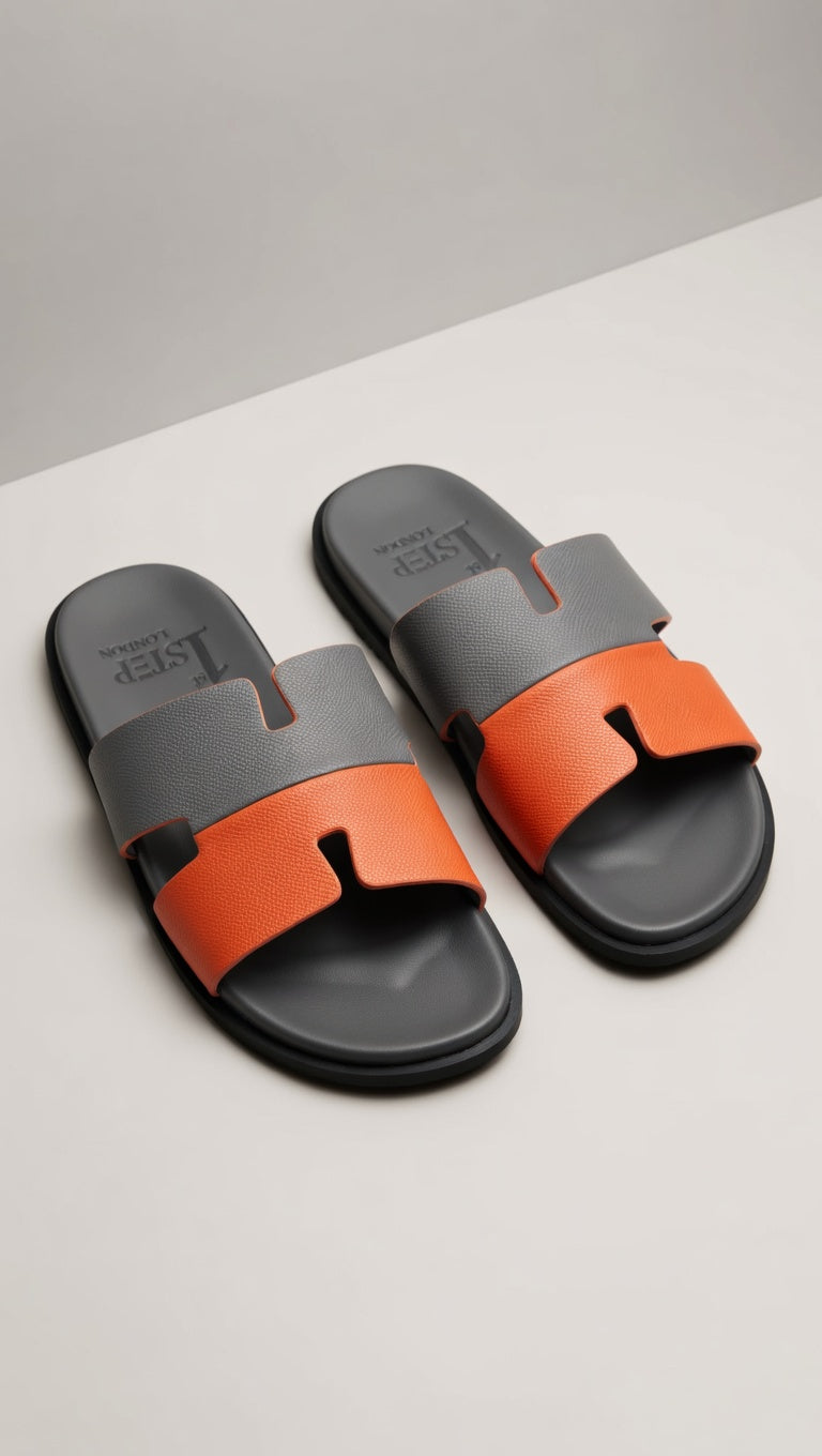 Sandale Gris & Orange