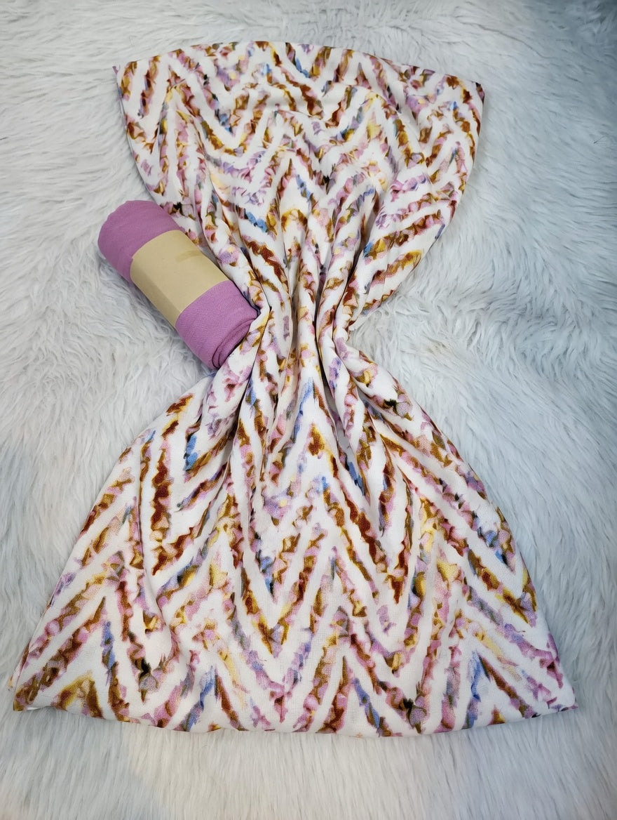 Tissus 2 pièces Zigzag Multicolore - Chevron Fantaisie