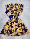 Tissus 2 pièces Floral - Fleurs Jaunes sur Violet